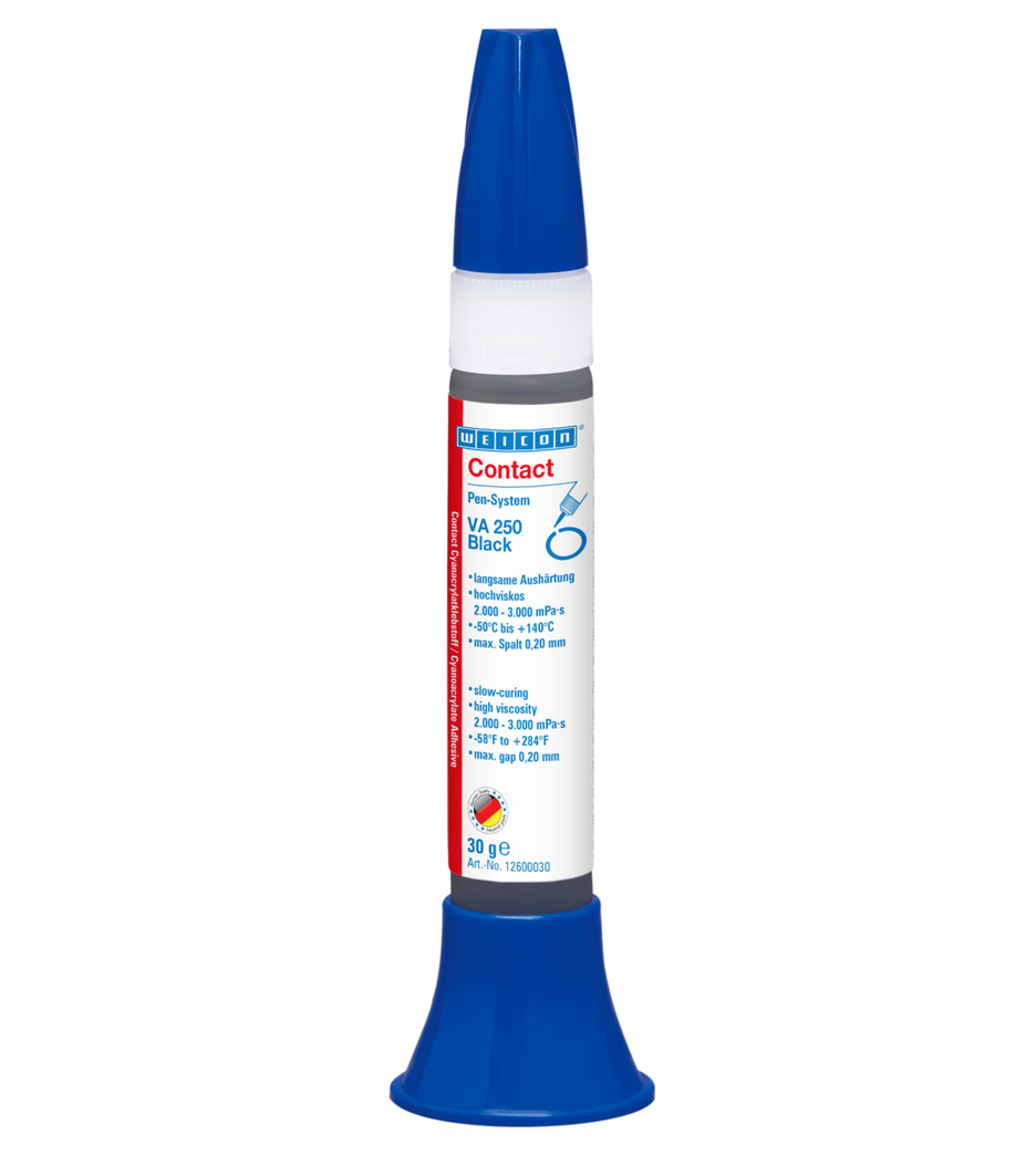 VA 250 Zwart Cyanoacrylaatlijm | Superlijm met hoge viscositeit, gevuld met rubber
