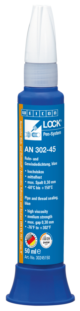 WEICONLOCK® AN 302-45 | voor grove draad, gemiddelde sterkte, met DVGW-goedkeuring