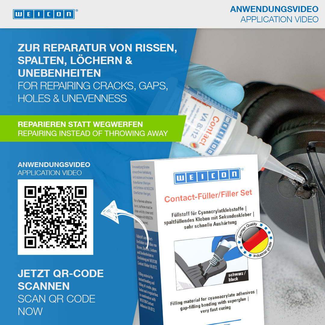 CA-Filler Kit | transparent special filler and cyanoacrylate adhesive Contact VA 8312