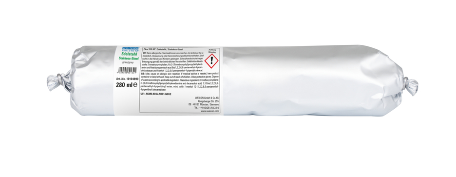 Flex 310 M® Acier Inox | Scellant adhésif avec une très forte adhérence initiale, d'aspect métallique, à base de MS-polymère