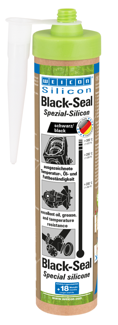 Black-Seal Silicone Spécial | Mastic d'étanchéité à élasticité permanente pour les zones résistantes à l'huile ou à la graisse