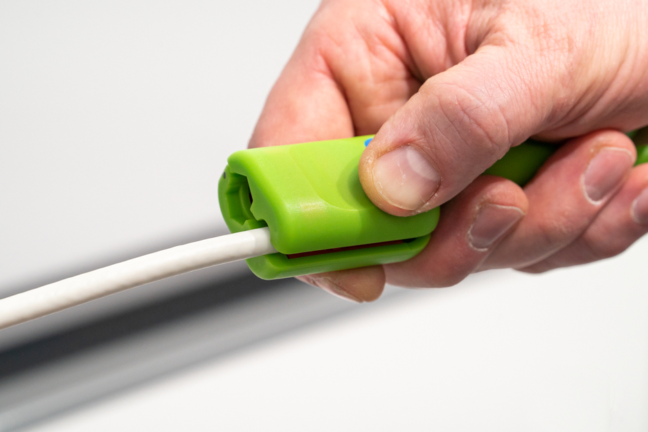 Coax-Stripper No. 1 F Plus - geschikt voor F-draaistekkers Green Line | Duurzaam stripgereedschap I voor het strippen en afstrippen van coaxkabel incl. ontdraaihulp