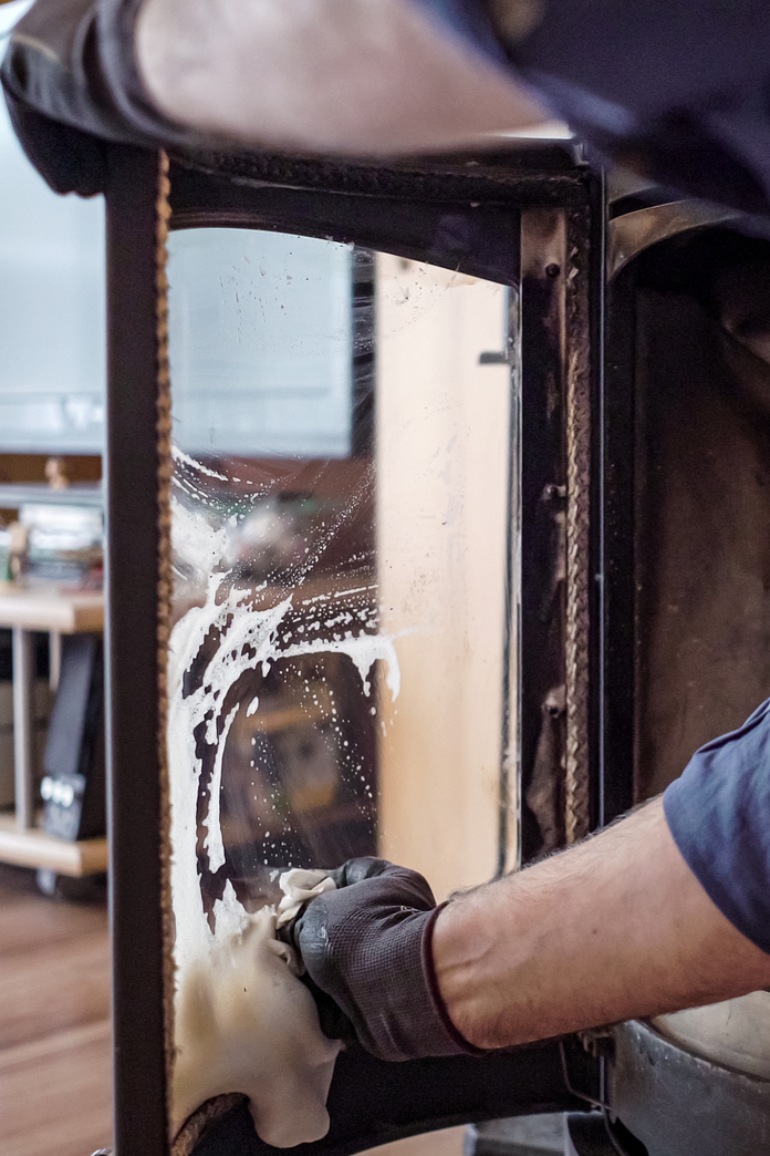 Stove Glass Foam Cleaner | Verwijdert roet, stof en as