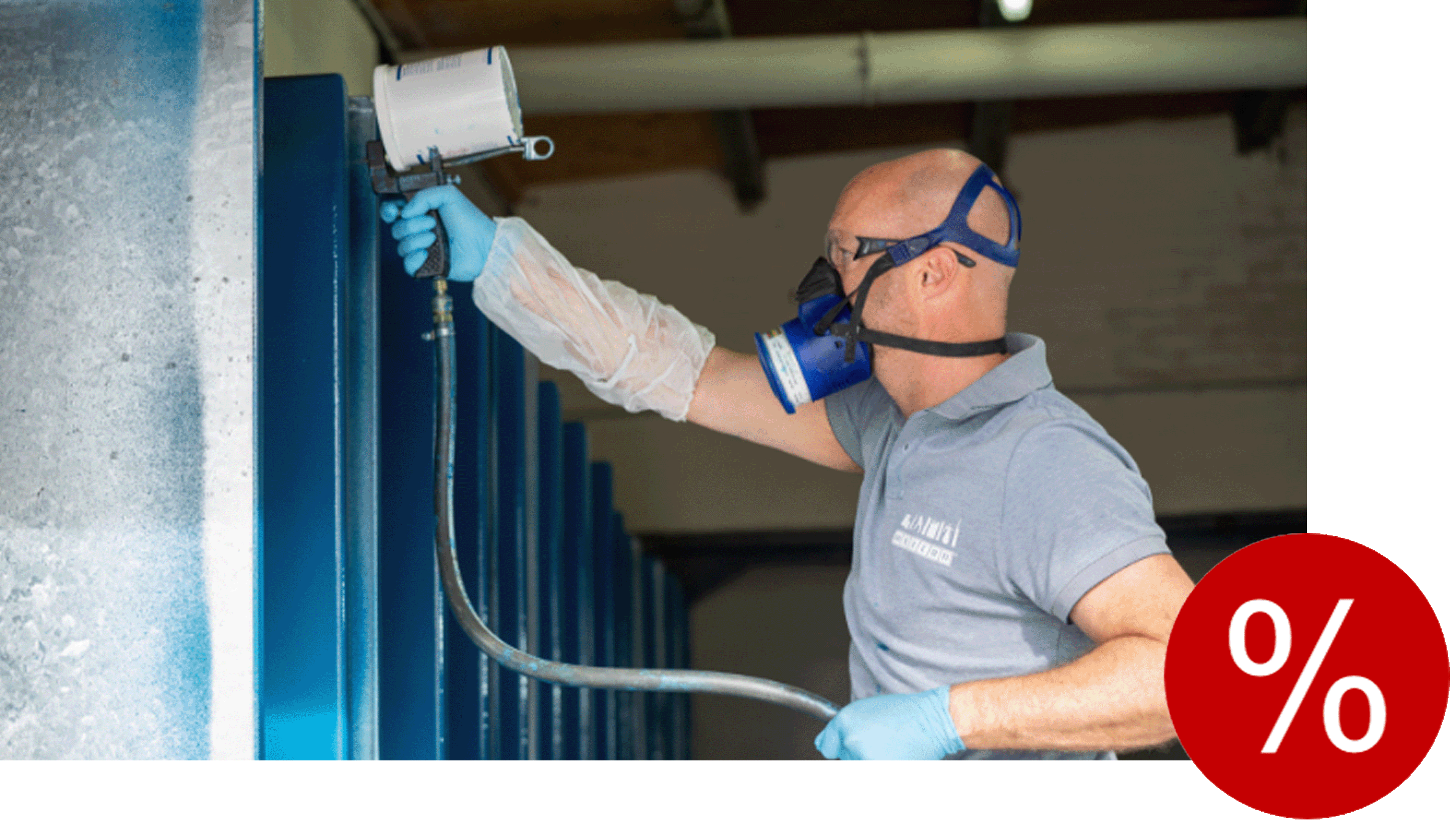 industrial, gloves, mask, person, spray