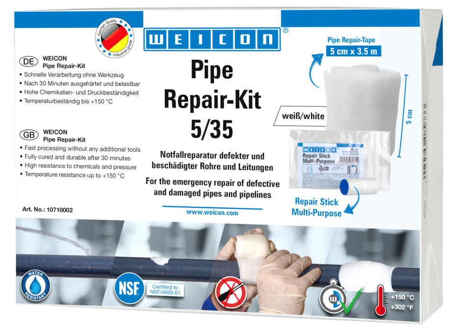 Pipe Repair-Kit | voor noodreparaties van beschadigde leidingen