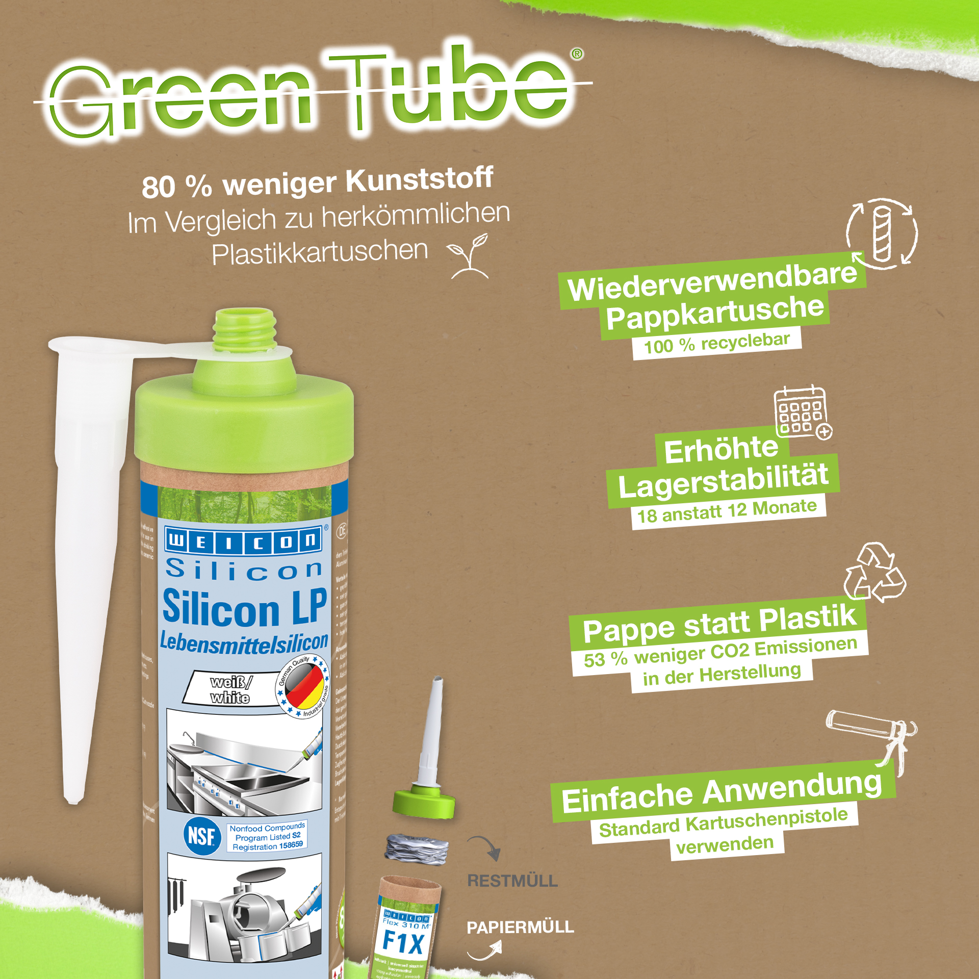 Silicone LP | mastic d'étanchéité à élasticité permanente pour le secteur de l'eau potable et des denrées alimentaires
