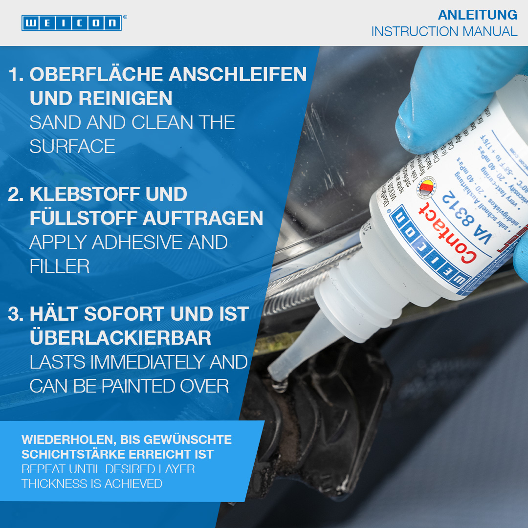 CA-Filler Kit | transparent special filler and cyanoacrylate adhesive Contact VA 8312