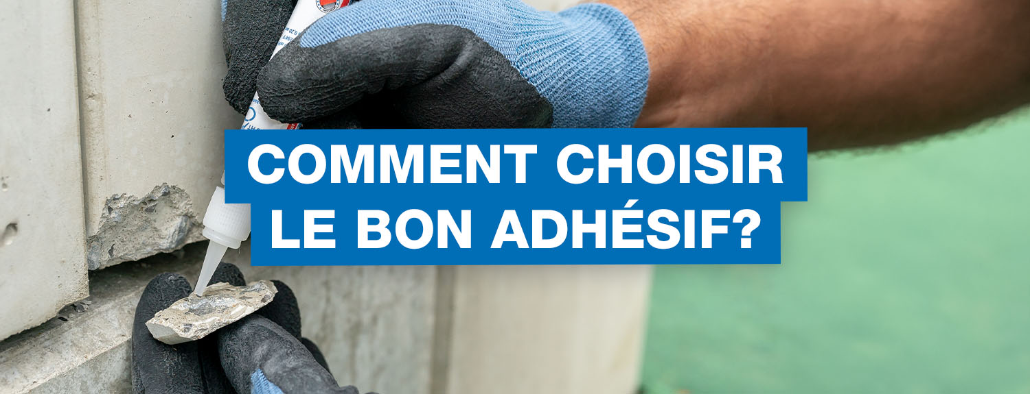 Application de colle cyanoacrylate sur un morceau de pierre avec le texte Comment choisir le bon adhésif pour le collage de matériaux.