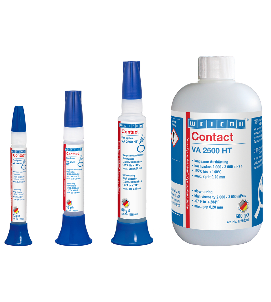 VA 2500 Cyanoacrylaatlijm | Superlijm met hoge viscositeit, bestand tegen hoge temperaturen tot 140°C