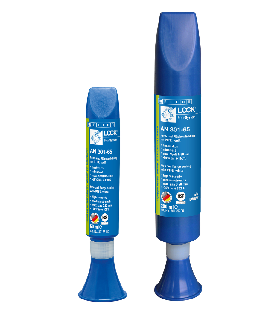 WEICONLOCK® AN 301-65 Etanchéité de Tuyaux et de Surfaces | avec PTFE, résistance moyenne, homologué pour l'eau potable