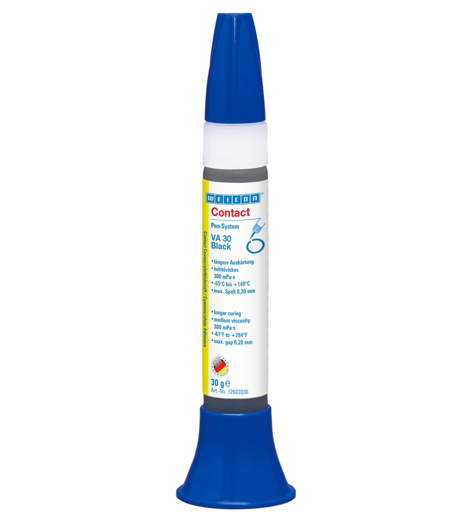 VA 30 Black Adhésif Cyanoacrylate | Adhésif instantané de viscosité moyenne, rempli de caoutchouc