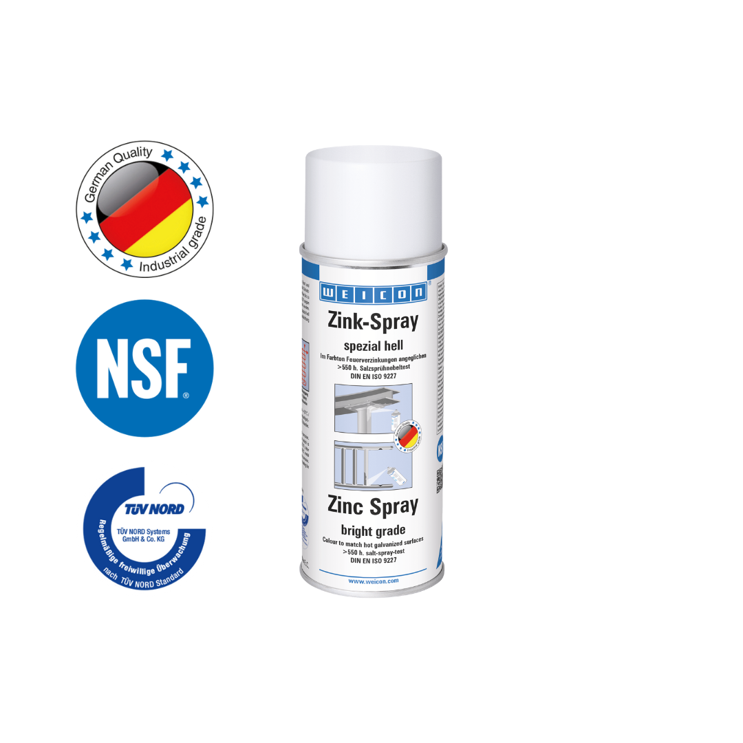 Spray Zinc « spécial clair » | protection cathodique contre la corrosion avec autorisation pour le secteur alimentaire