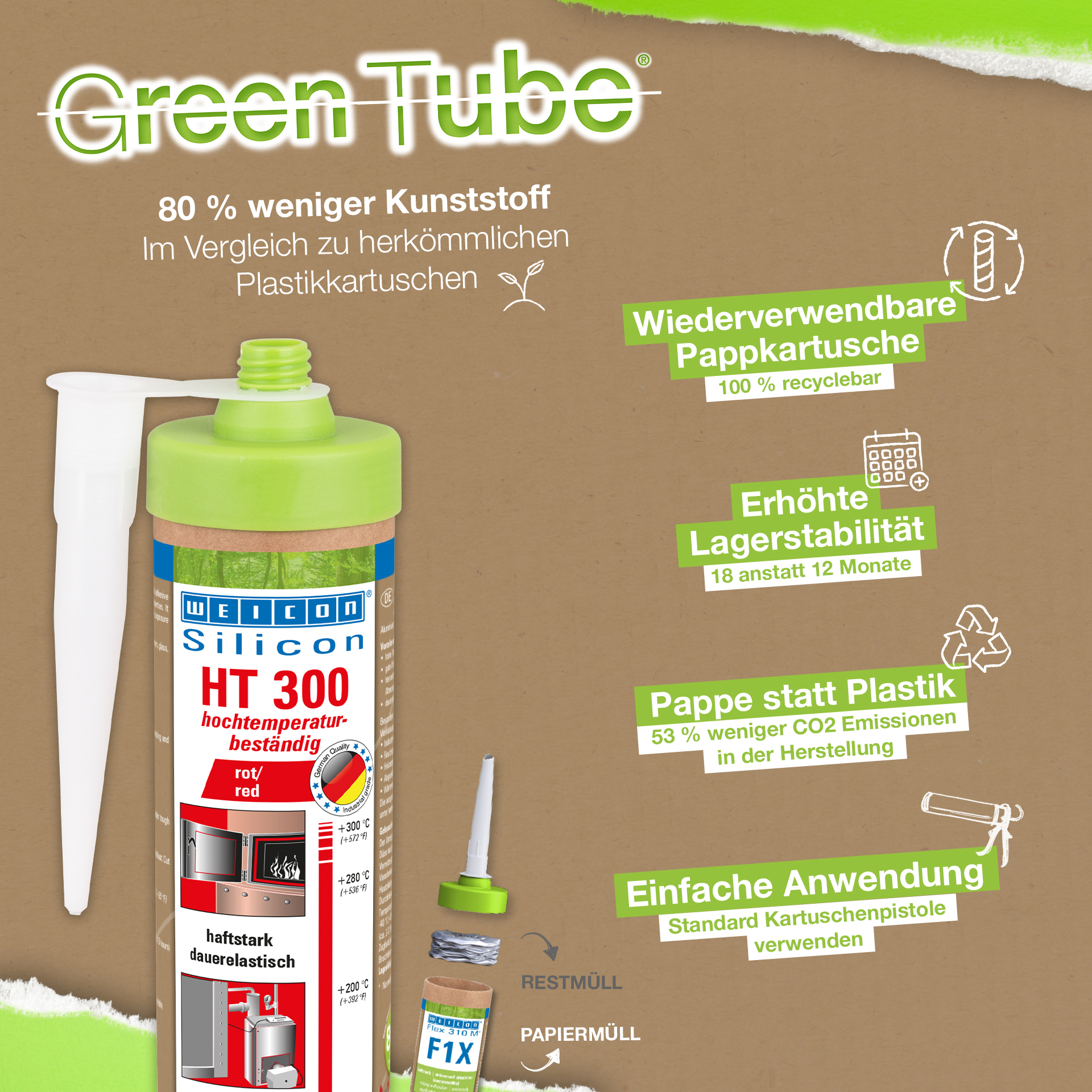 Silicone HT 300 | Scellant, résistant aux hautes températures jusqu'à 300°C