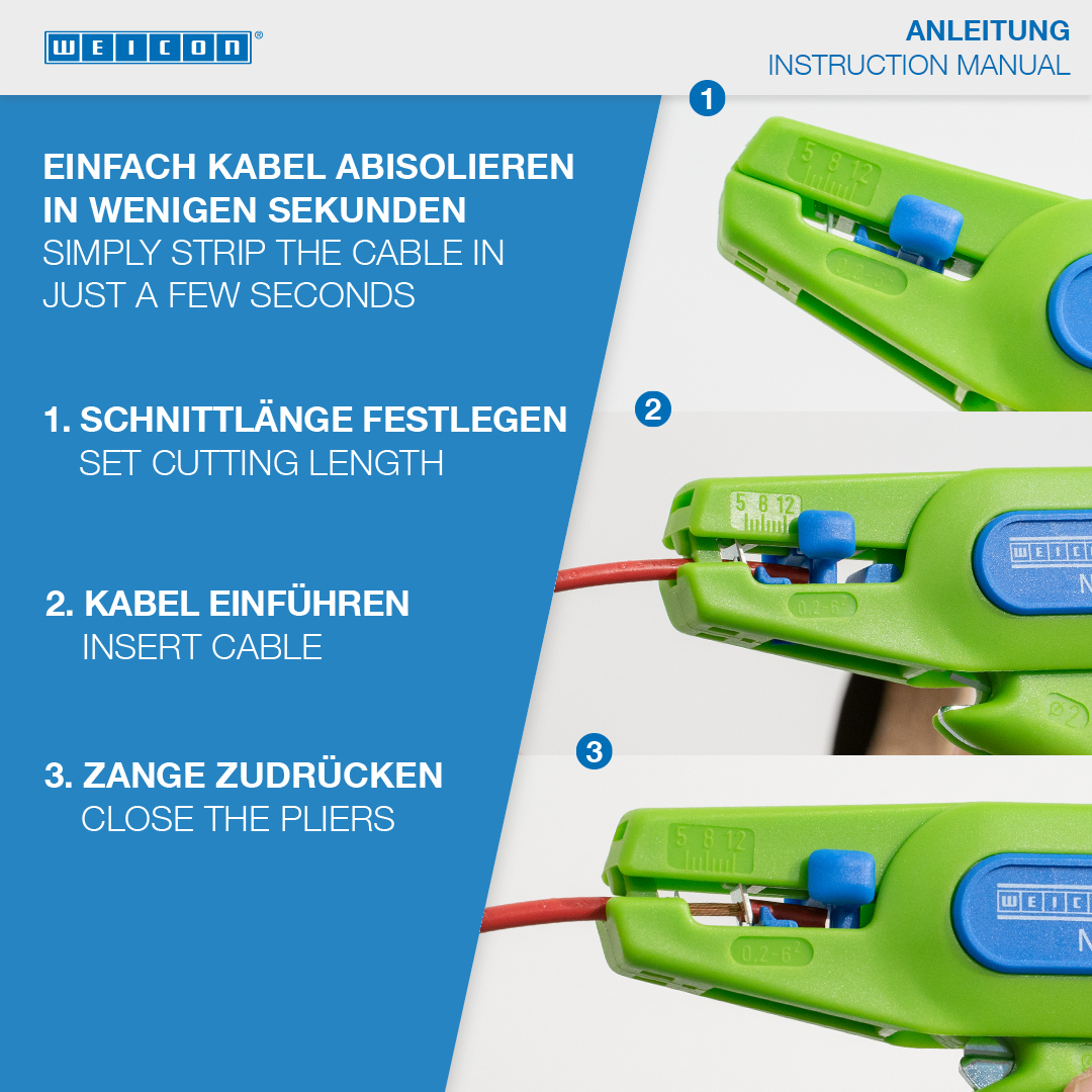 Striptang No.5 Green Line | Automatische triptang voor alle gangbare flexibele en massieve draden (0,2 – 6,0 mm²)